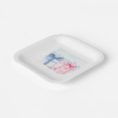 ブルーまたはピンクあなたは何を考え紙プレート ペーパープレート (傾斜あり)