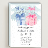 ブルーまたはピンクお客様の考え性別表示 招待状
