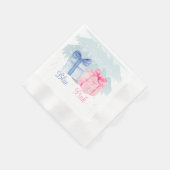 ブルーまたはピンクお客様の考え性別表示 縁ありカクテルナプキン (角)