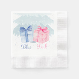 ブルーまたはピンクお客様の考え性別表示 縁ありカクテルナプキン