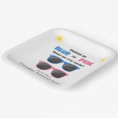 ブルーまたはピンクのサングラス夏の性別のリビール ペーパープレート (傾斜あり)