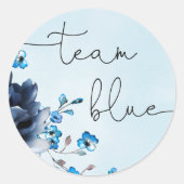 ブルーまたはピンクのフローラ性別がチームブルーを明らかにする ラウンドシール (正面)
