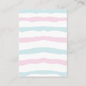 ブルーまたはピンクのベビーリビールパーティーおむつラッフル エンクロージャーカード (裏面)