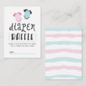 ブルーまたはピンクのベビーリビールパーティーおむつラッフル エンクロージャーカード (正面/裏面)