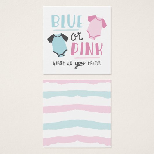 ブルーまたはピンクのベビー性別がパーティーシャワーを明らかにする (正面&裏面)