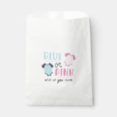 ブルーまたはピンクのベビー性別がパーティーシャワーを明らかにする フェイバーバッグ (正面)