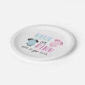 ブルーまたはピンクのベビー性別がパーティーシャワーを明らかにする ペーパープレート (アングル)