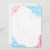 ブルーまたはピンクの性別がテディベア招待状を明かす 招待状 (裏面)