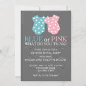 ブルーまたはピンクの性別リビールパーティの招待状 招待状 (正面)
