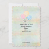 ブルーまたはピンクの性別リビールパーティの招待状 招待状 (裏面)