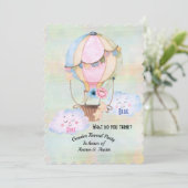 ブルーまたはピンクの性別リビールパーティの招待状 招待状 (スタンド正面)