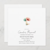 ブルーまたはピンクの水の色の性別リビール招待状 招待状 (正面/裏面)