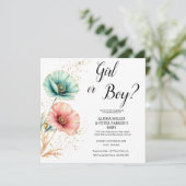 ブルーまたはピンクの水色の性別リビール 招待状 (スタンド正面)