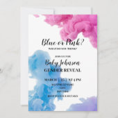 ブルーまたはピンクの煙のジェンダーが招待を明らかにする 招待状 (正面)