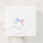 ブルーまたはピンクギンガムボウラウンドメッセージカード フェイバータグ (インサイチュ)