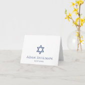 ブルーまたは任意の色の星ダビデ悔やみや弔慰感謝していユー カード (黄色い花)