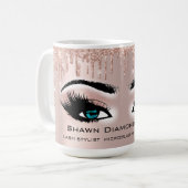 ブルーまつげバラグリッタードリップスメイクアップブライド コーヒーマグカップ (正面左)
