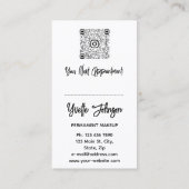 ブルーまつげ眉メイクアップロゴQRコード金ゴールドブラック 名刺 (裏面)