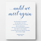 ブルーまで私たちは再び名前の葬儀で詩を会う フォトプラーク (正面)