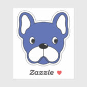 ブルーよくはしゃぐブルドッグ3"x3"ビニールステッカー シール (シート)