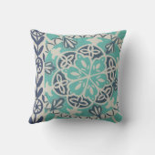 ブルーろうけつ染めタイルI クッション (裏面)