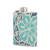 ブルーろうけつ染めタイルI フラスク (左)