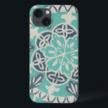 ブルーろうけつ染めタイルI iPhone 13ケース<br><div class="desc">フローラ</div>