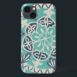 ブルーろうけつ染めタイルI iPhone 13ケース<br><div class="desc">フローラ</div>