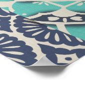 ブルーろうけつ染めタイルII ポスター (角)