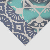 ブルーろうけつ染めタイルII 薄葉紙 (詳細)