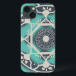ブルーろうけつ染めタイルII iPhone 13ケース<br><div class="desc">フローラ</div>