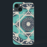 ブルーろうけつ染めタイルII iPhone 13ケース<br><div class="desc">フローラ</div>