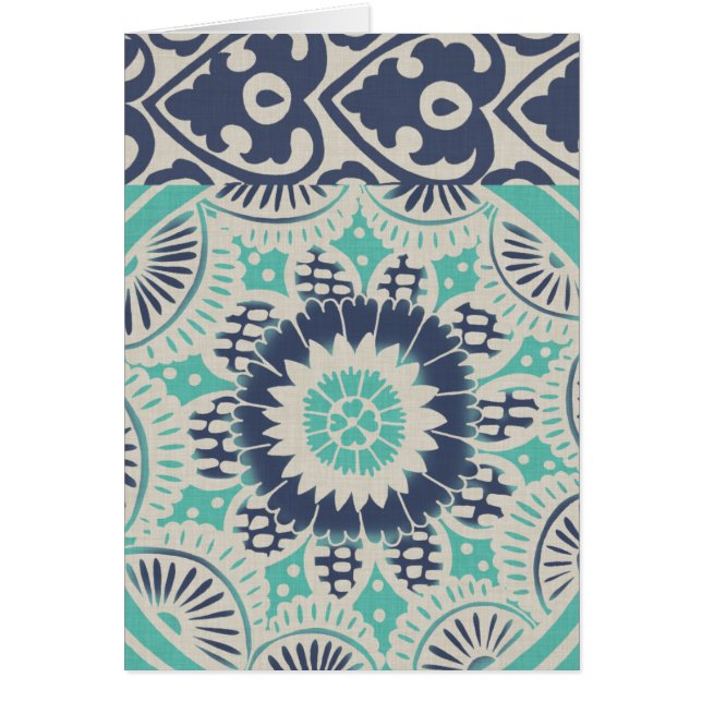 ブルーろうけつ染めタイルIII (正面)