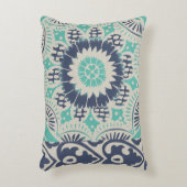 ブルーろうけつ染めタイルIII アクセントクッション (正面(垂直))
