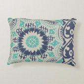 ブルーろうけつ染めタイルIII アクセントクッション (裏面)