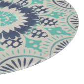 ブルーろうけつ染めタイルIII カッティングボード (角)