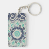 ブルーろうけつ染めタイルIII キーホルダー (裏面)