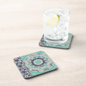 ブルーろうけつ染めタイルIII コースター (右側)