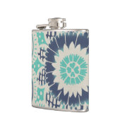 ブルーろうけつ染めタイルIII フラスク (左)