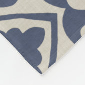 ブルーろうけつ染めタイルIII フリースブランケット (角)