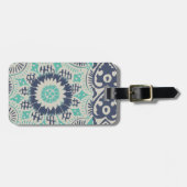 ブルーろうけつ染めタイルIII ラゲッジタグ (正面横)