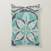 ブルーろうけつ染めタイルIV アクセントクッション (正面(垂直))