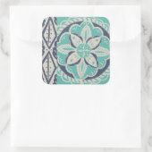 ブルーろうけつ染めタイルIV スクエアシール (バッグ)