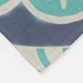 ブルーろうけつ染めタイルIV フリースブランケット (角)