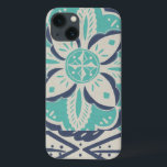 ブルーろうけつ染めタイルIV iPhone 13ケース<br><div class="desc">フローラ</div>