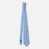 ブルーろうけつ染め植物学フローラモノグラム ネクタイ (裏面)