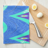 ブルーろうけつ染め キッチンタオル (四つ折り)