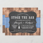 ブルーを基調としたバー ストック ラスティック 誓約招待状 招待状 (正面/裏面)