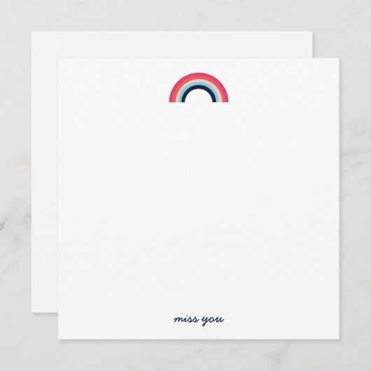 ブルーを基調にしたモダンな虹のカード - 想いを伝える ノートカード (正面/裏面)