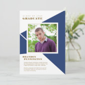 ブルーアはっきりしたングルの卒業 案内状 (スタンド正面)